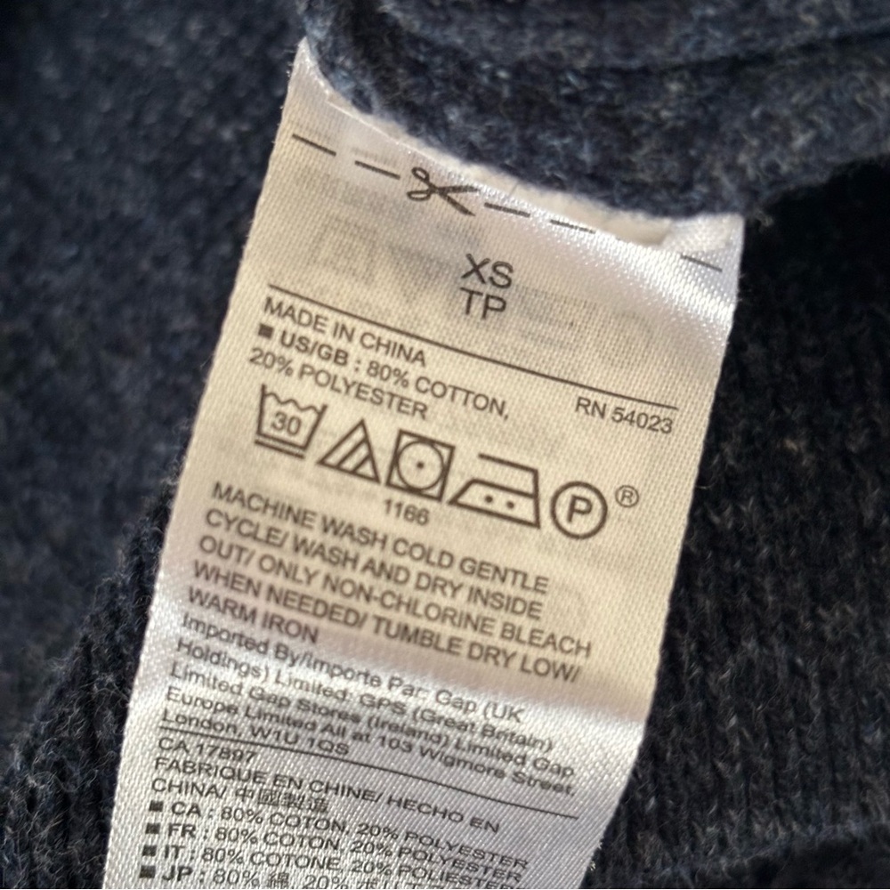 Gap Cozy Knit Navy Hoodie Sweater Size XS - Picture 14 of 14